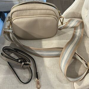 Pom-pom London, Mayfair bag in stone color